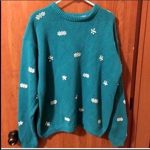 Nordstrom Vintage Cloud Chunky Knit Blue Sweater L